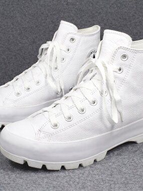 Converse Chuck Taylor Lugged High White Platform Shoes Sneakers Womens Size 10.5